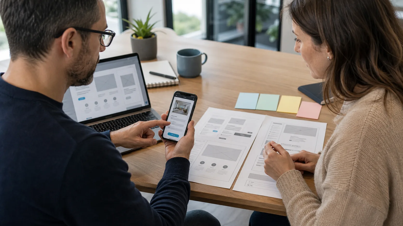 Test mobile et wireframes avant lancement d'un site de nouvelle activité