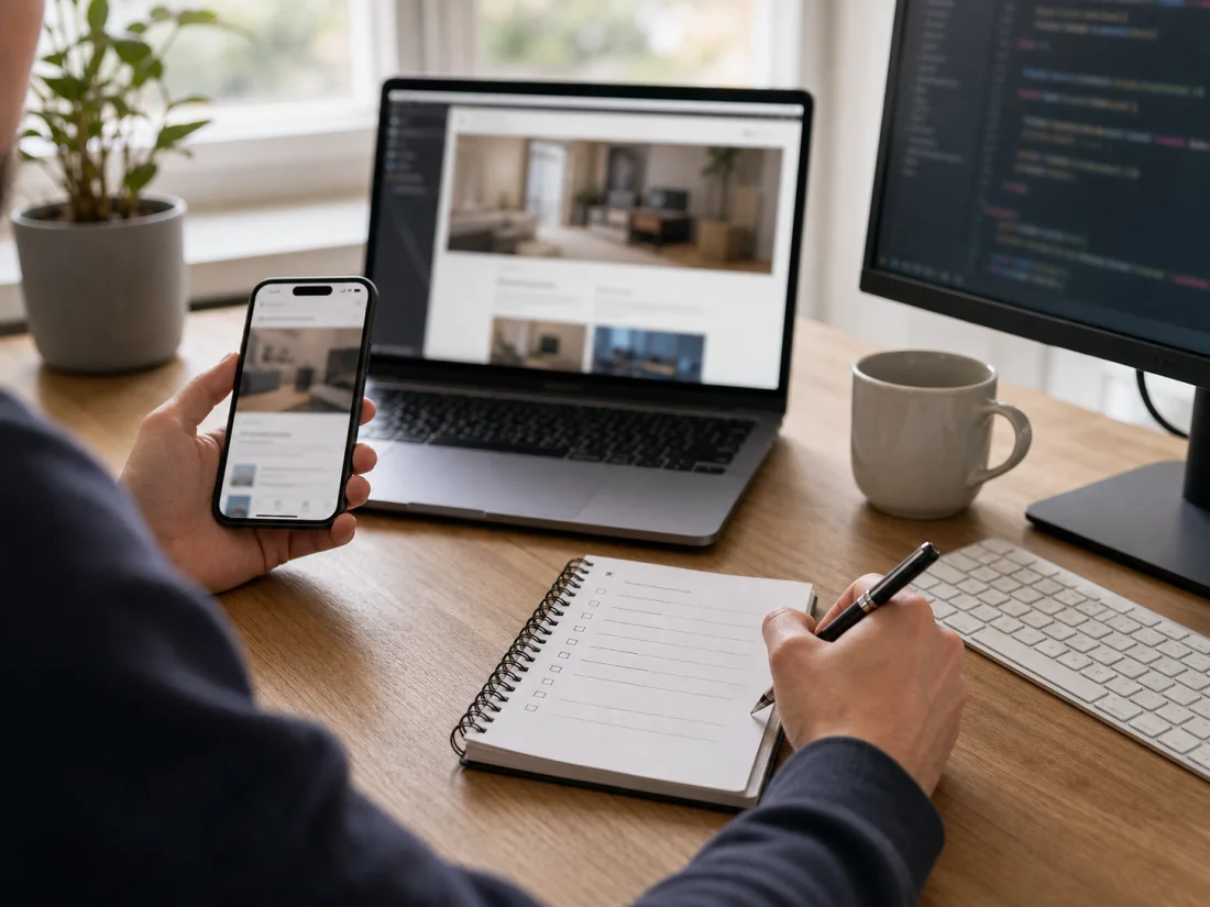 Validation d un environnement de projet web sur ordinateur et mobile