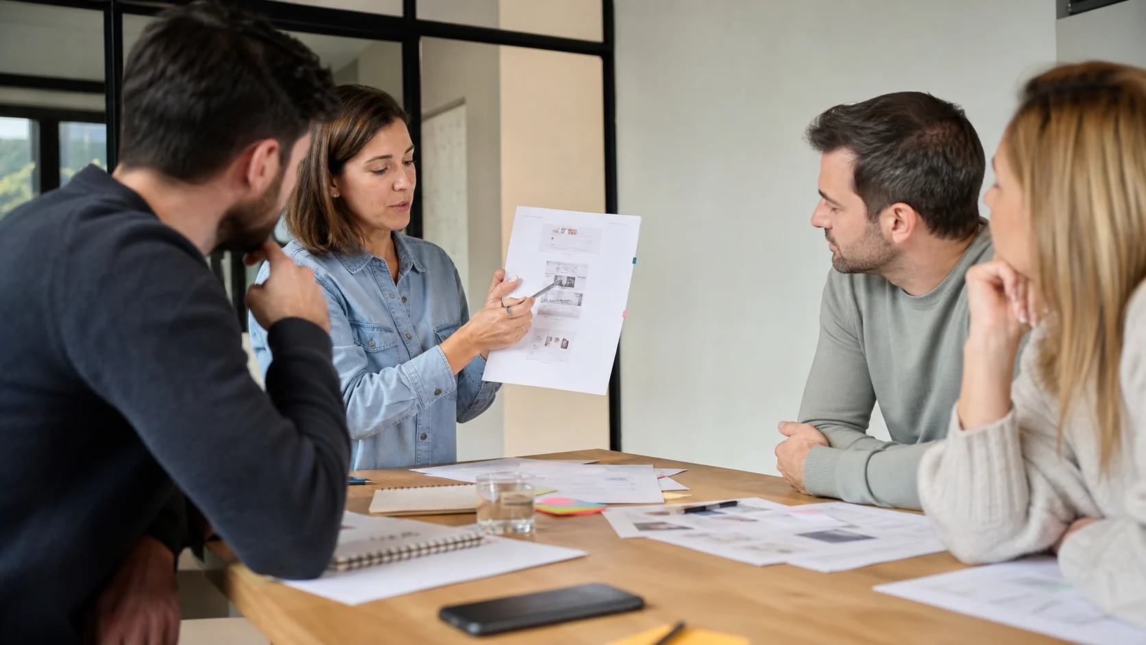 Équipe recevant une restitution priorisée après un audit UX