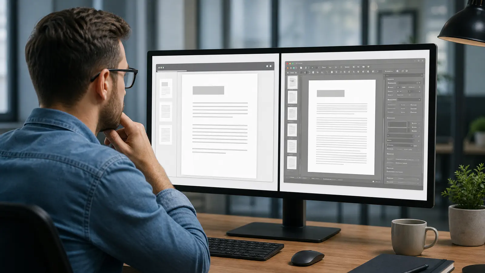 Comparaison entre interface documentaire simple et interface trop chargée
