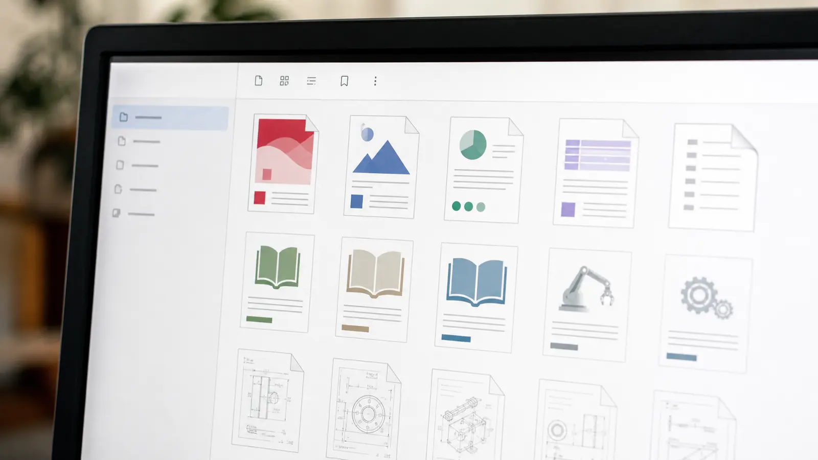 Interface simple de lecteur PDF pour un flux documentaire léger