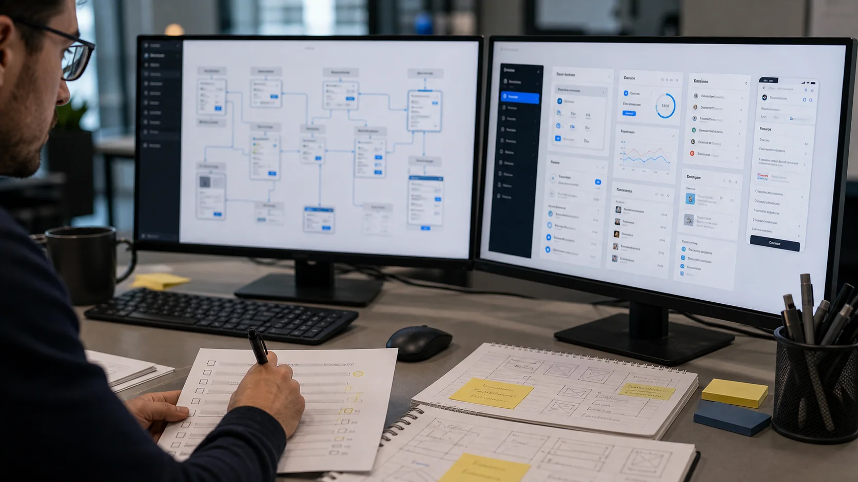 Comparaison entre parcours UX et maquette UI