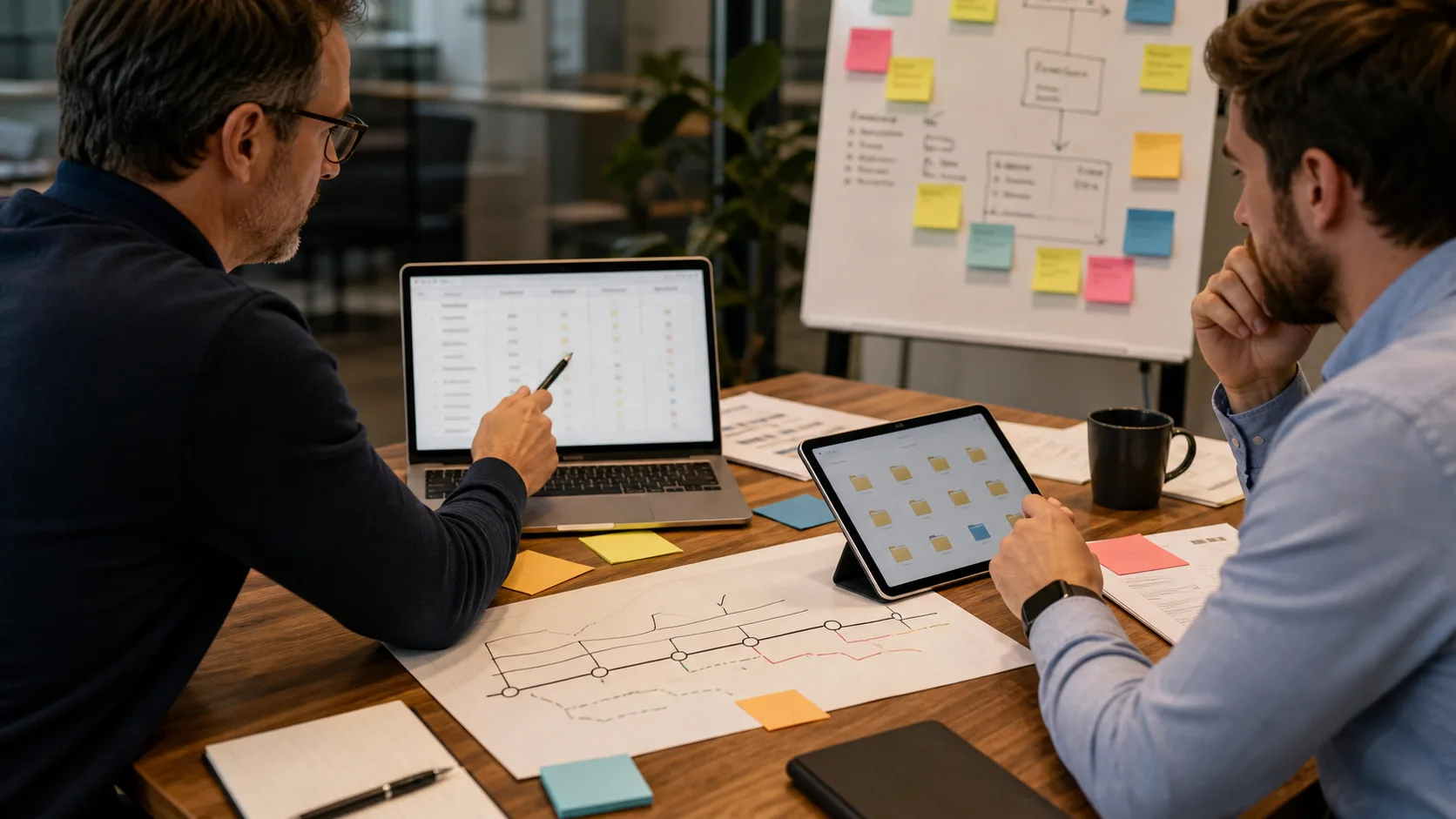 Equipe comparant plusieurs options de collaboration cloud