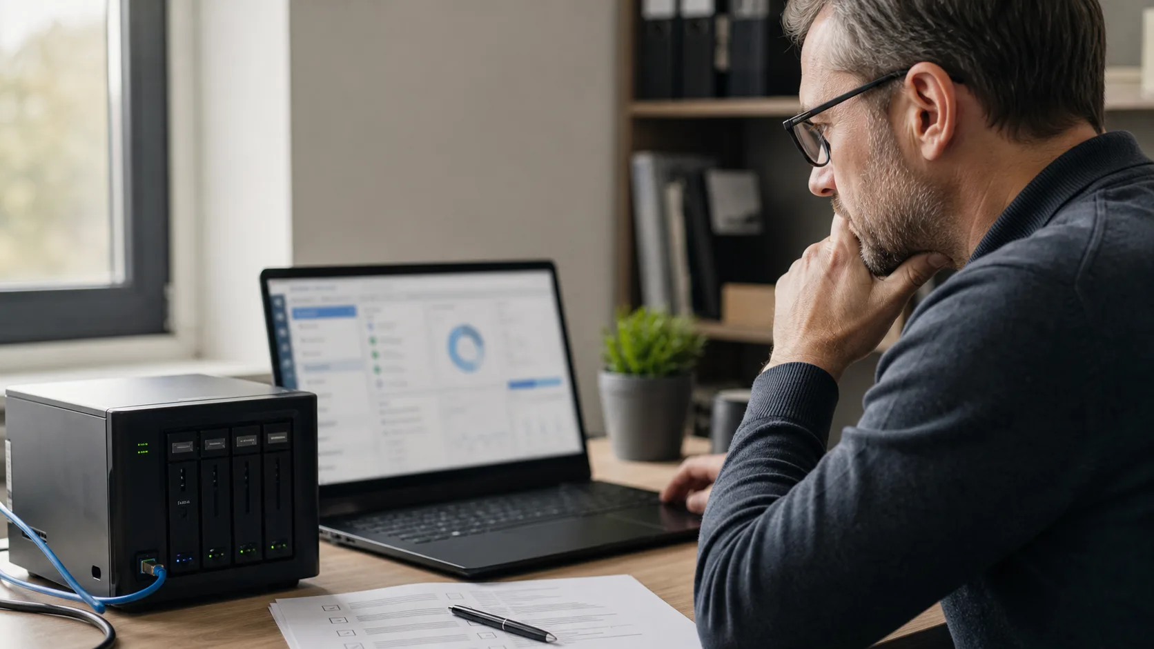 Administrateur verifiant la securite d un deploiement cloud prive