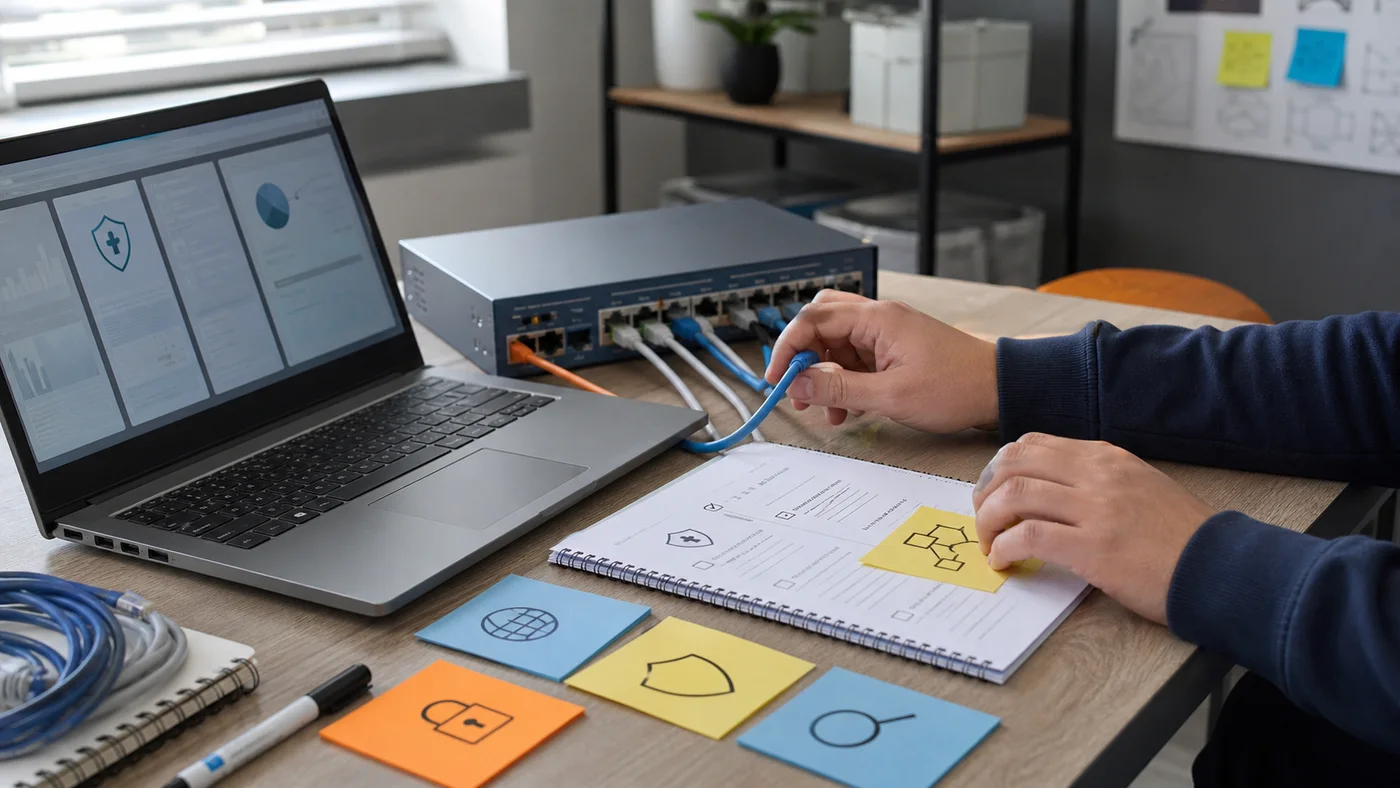 Bureau de pratique réseau pour apprendre la cybersécurité avec méthode