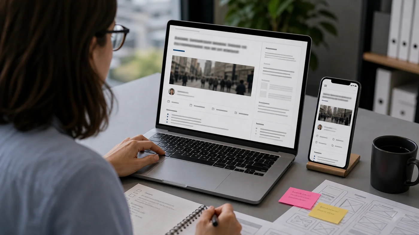 controle de la lisibilite auteur date et mobile sur une page article