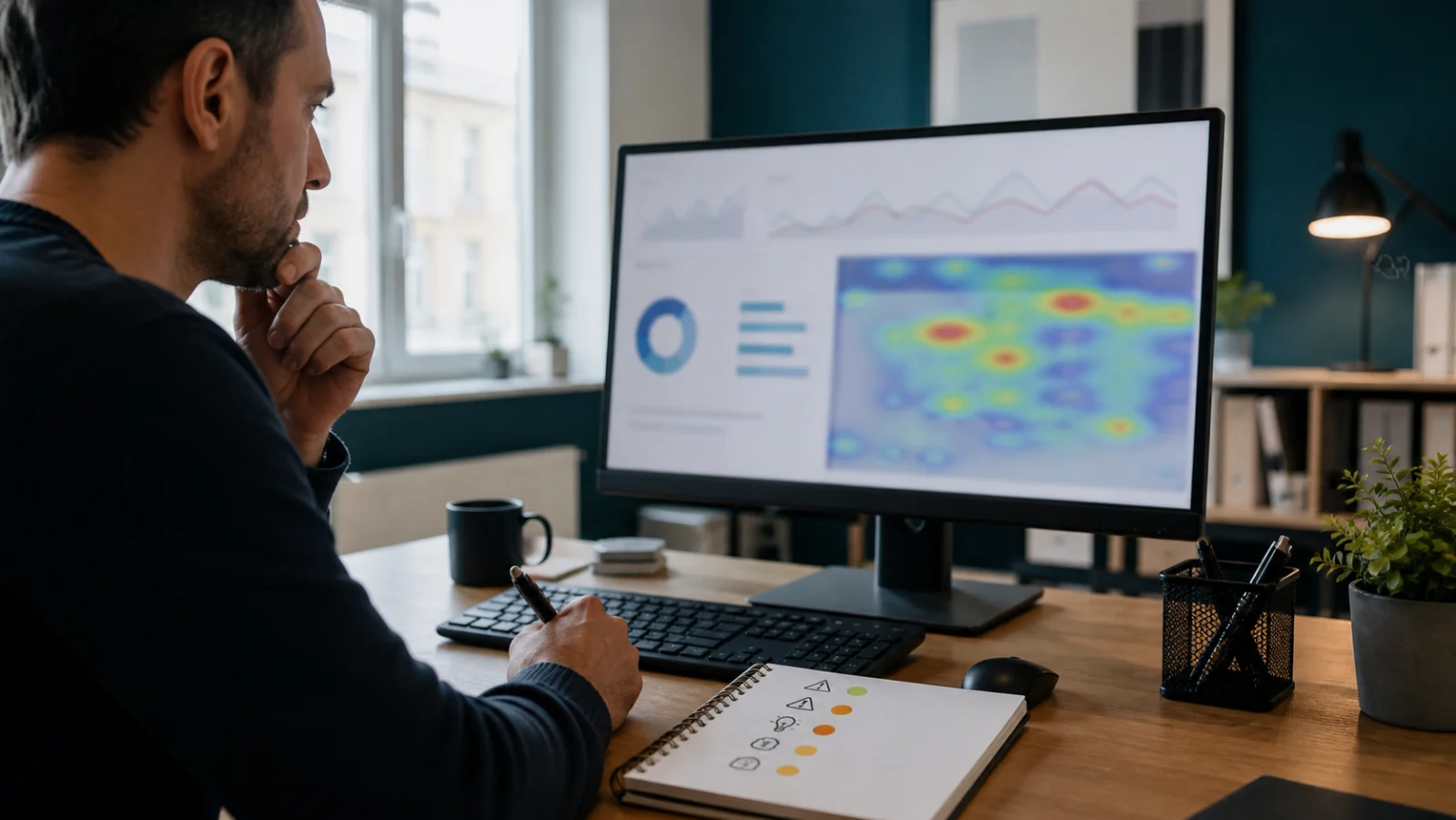 analyse de heatmap et graphiques anonymisés pendant un audit ergonomique