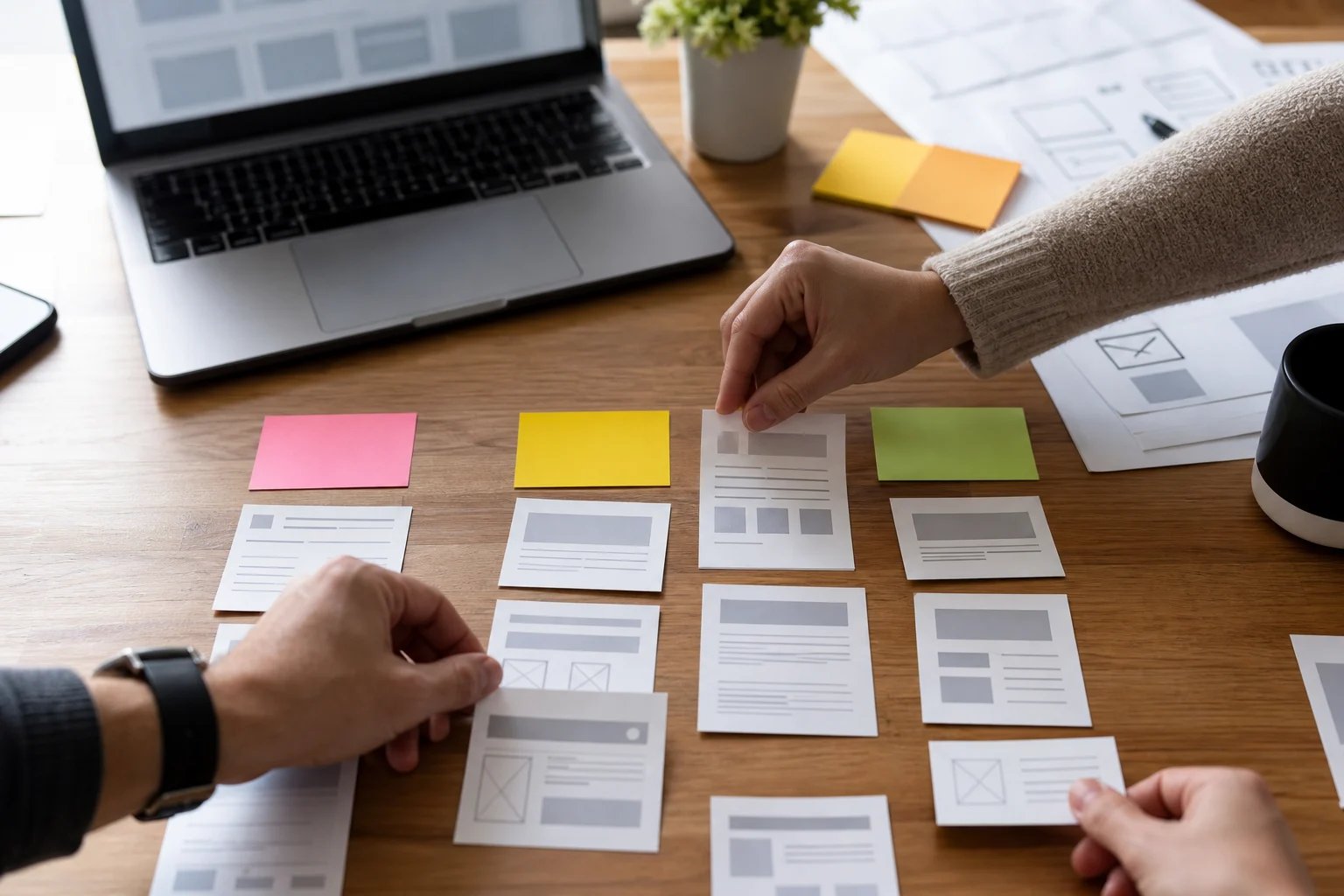 Cartes de pages web classées par priorités techniques UX et conversion