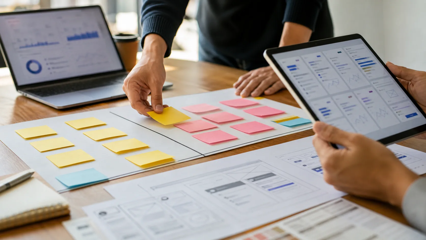 Atelier de priorisation SEO et UX avec notes et indicateurs de performance